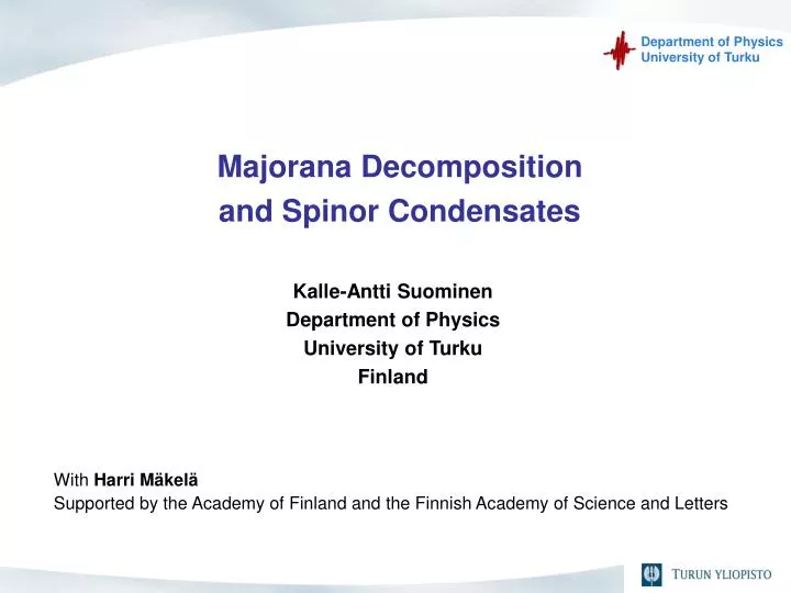 majorana decomposition and spinor condensates