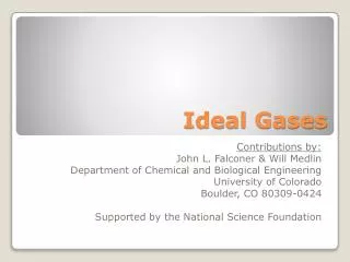 Ideal Gases