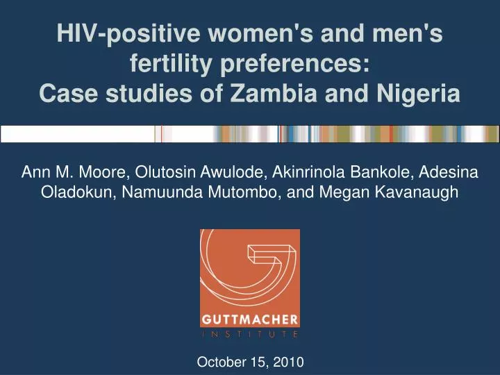 hiv positive women s and men s fertility preferences case studies of zambia and nigeria
