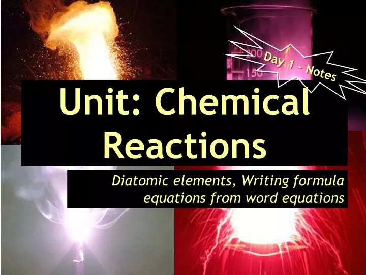 unit chemical reactions