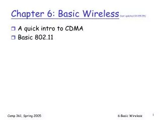 Chapter 6: Basic Wireless (last updated 02/05/05)