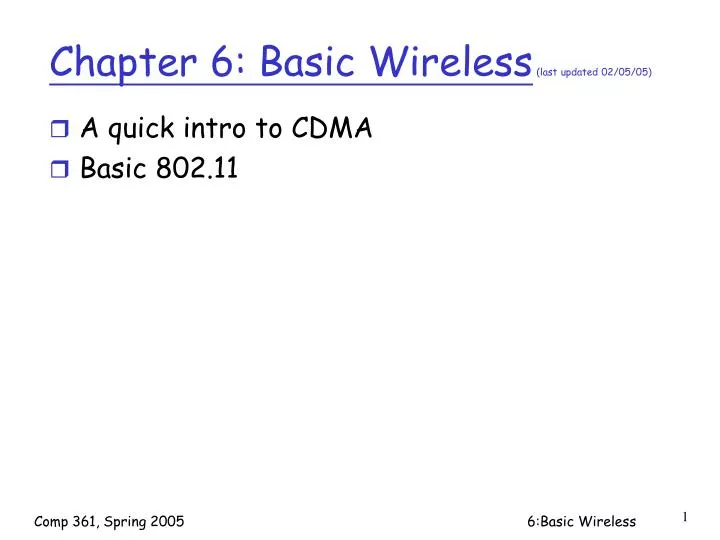 chapter 6 basic wireless last updated 02 05 05