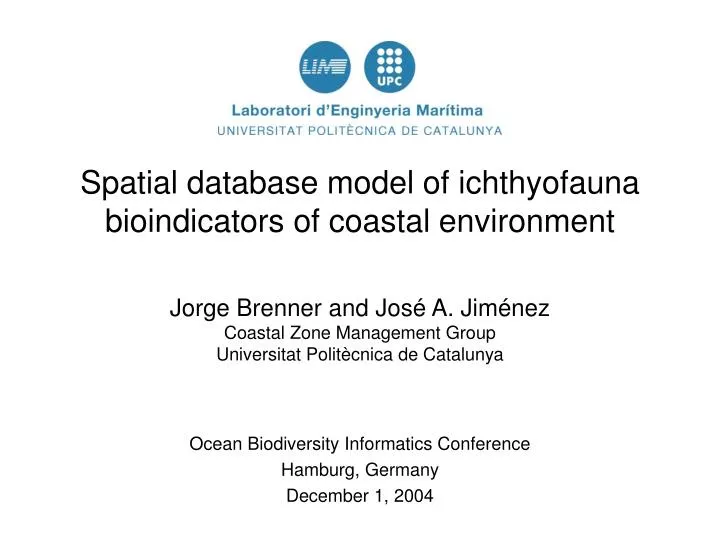 spatial database model of ichthyofauna bioindicators of coastal environment