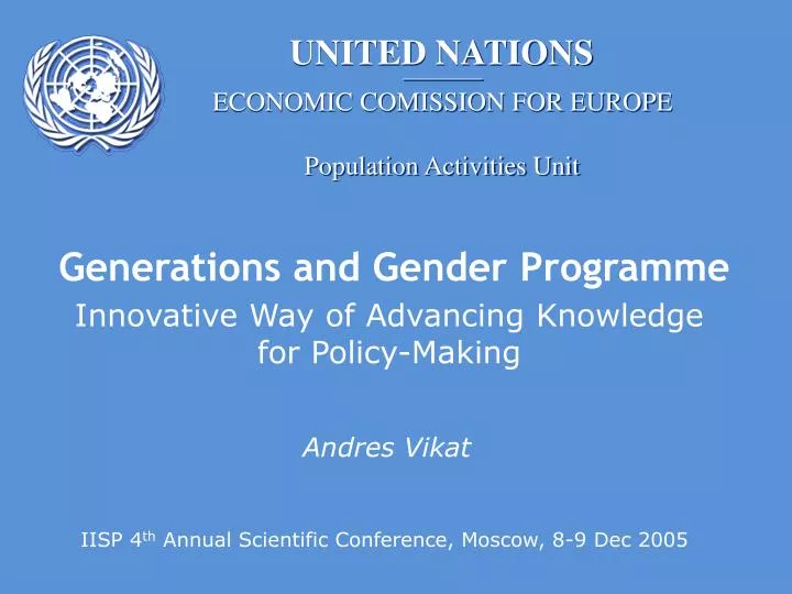 generations and gender programme