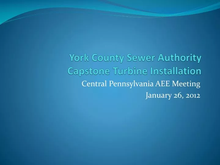 york county sewer authority capstone turbine installation