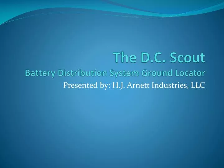 the d c scout battery distribution system ground locator