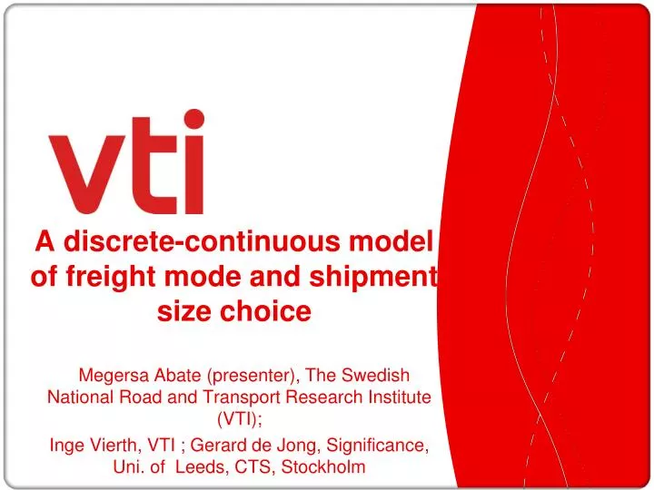 a discrete continuous model of freight mode and shipment size choice