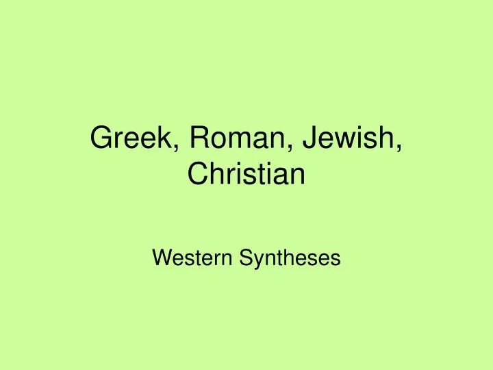 greek roman jewish christian