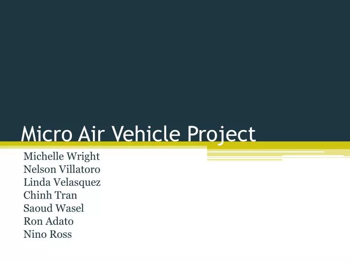 micro air vehicle project