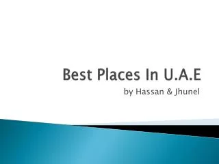Best Places In U.A.E