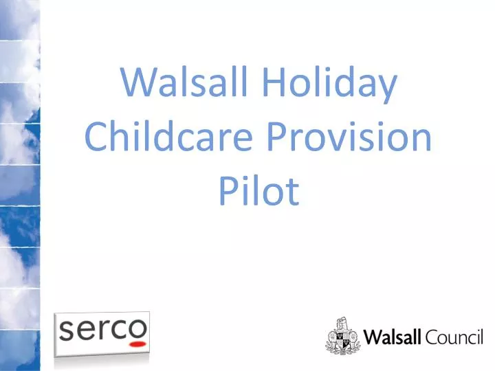 walsall holiday childcare provision pilot