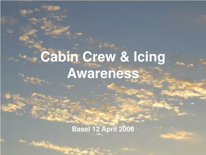 cabin crew icing awareness