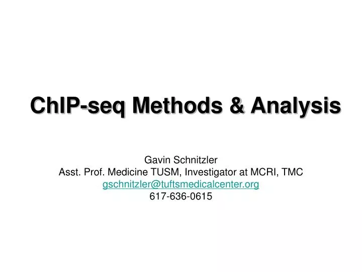 chip seq methods analysis