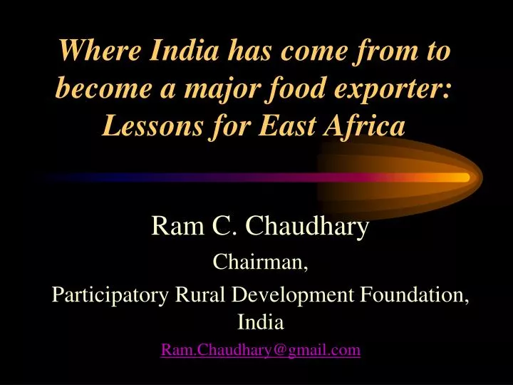 where india has come from to become a major food exporter lessons for east africa