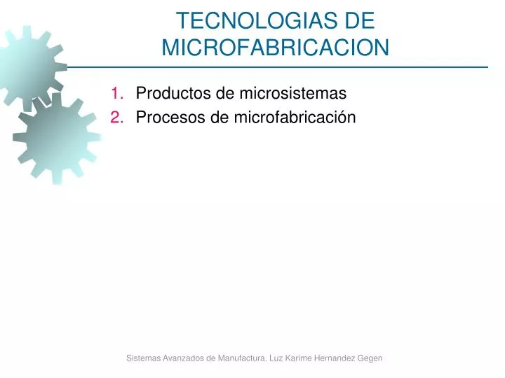 tecnologias de microfabricacion