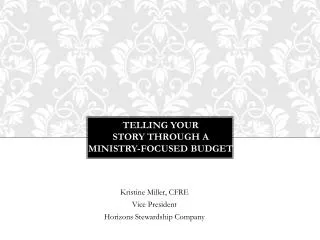 Telling Your Story through a Ministry-Focused Budget
