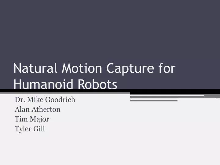 natural motion capture for humanoid robots