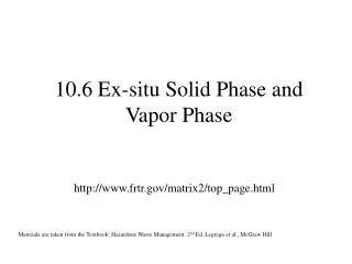 10.6 Ex-situ Solid Phase and Vapor Phase
