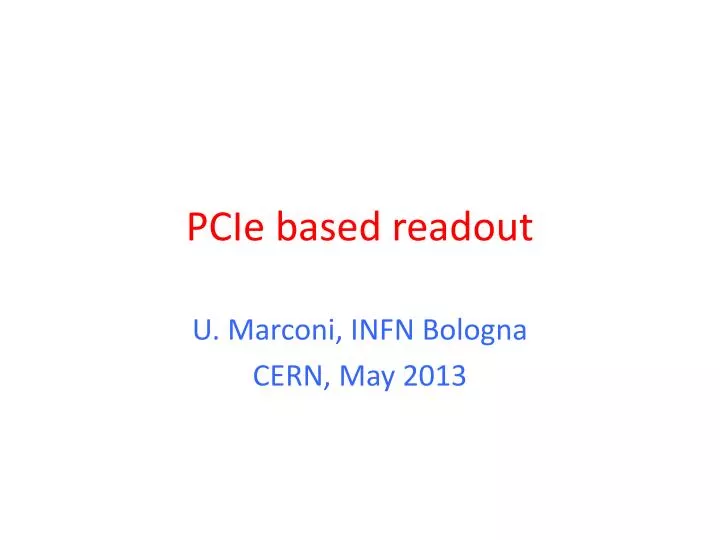 pcie based readout