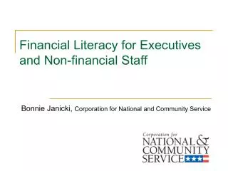Financial Literacy for Executives and Non-financial Staff