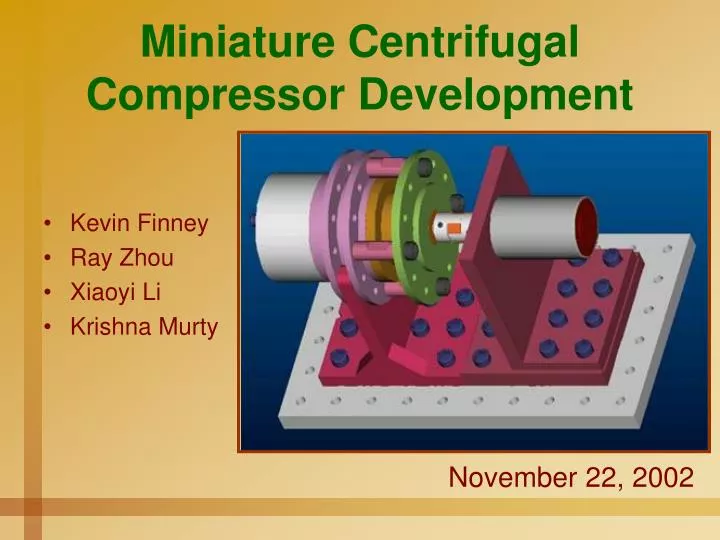 miniature centrifugal compressor development