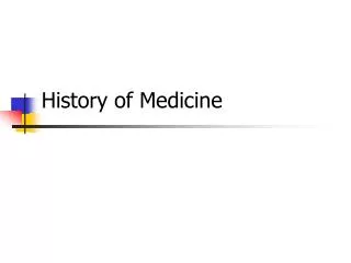 History of Medicine