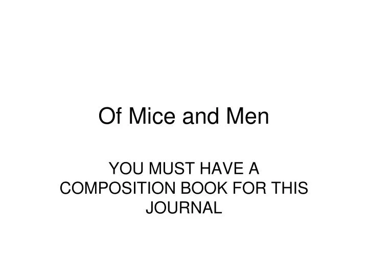 of mice and men