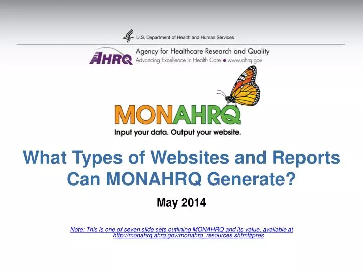 what types of websites and reports can monahrq generate