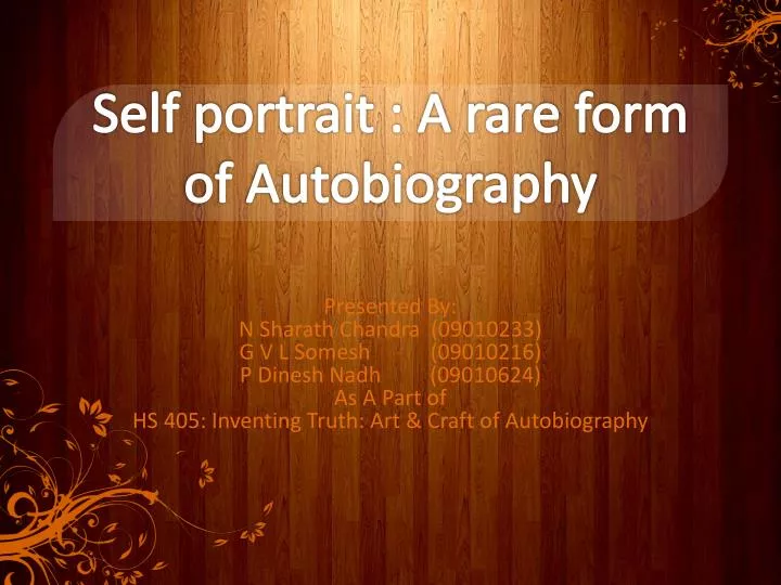 self portrait a rare form of autobiography