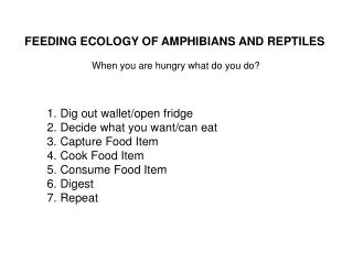 FEEDING ECOLOGY OF AMPHIBIANS AND REPTILES