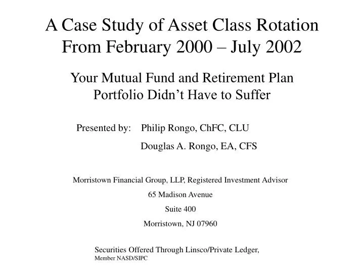 a case study of asset class rotation from february 2000 july 2002