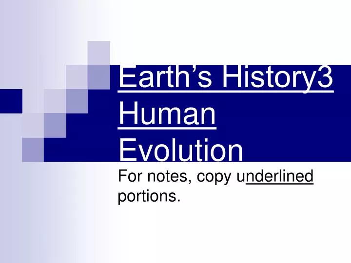 earth s history3 human evolution