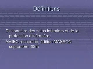 d finitions
