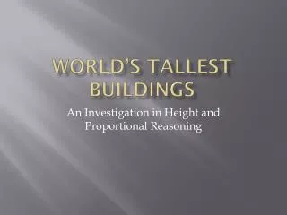 world s tallest buildings