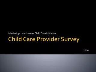 Child Care Provider Survey
