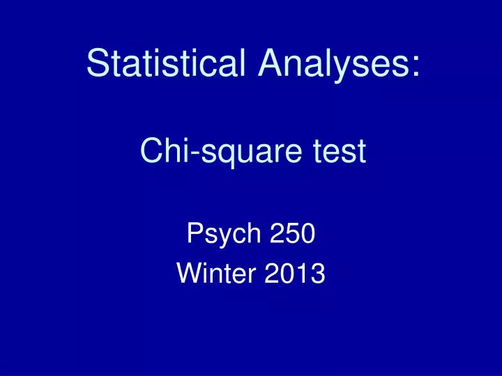 statistical analyses chi square test