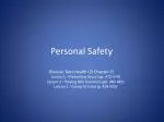Personal Safety - slide 1