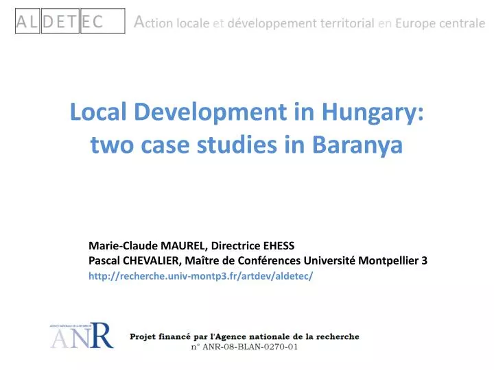 local development in hungary two case studies in baranya