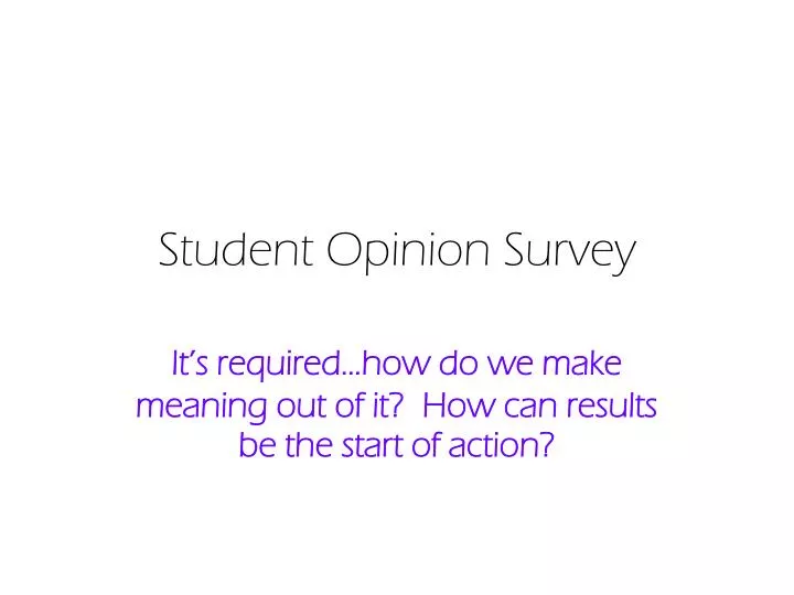 student opinion survey