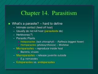 Chapter 14. Parasitism