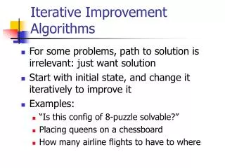Iterative Improvement Algorithms