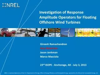 Investigation of Response Amplitude Operators for Floating Offshore Wind Turbines