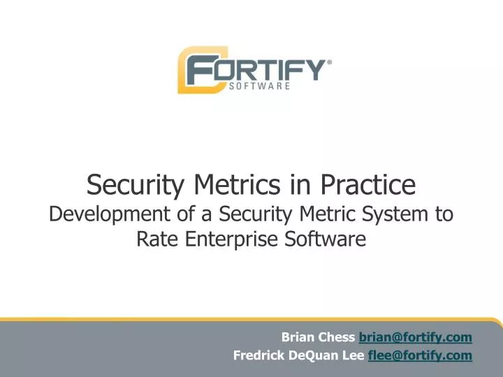 security metrics in practice development of a security metric system to rate enterprise software