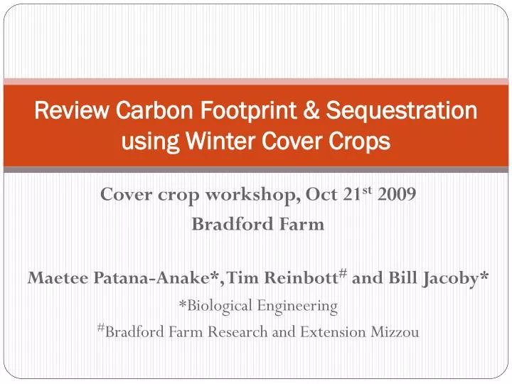 review carbon footprint sequestration using winter cover crops