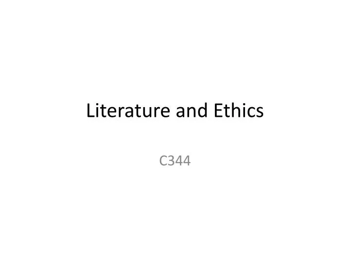 literature and ethics