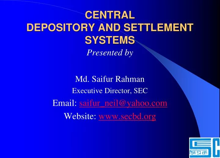 central depository and settlement systems