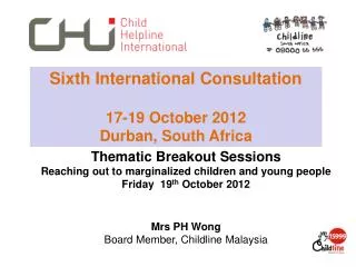 Thematic Breakout Sessions Reaching out to marginalized children and young people