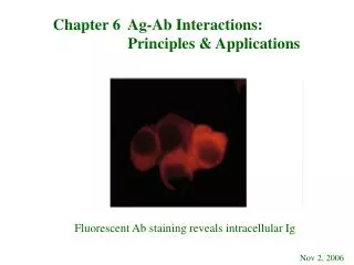 Chapter 6 Ag-Ab Interactions: Principles &amp; Applications