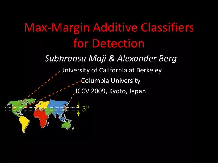 max margin additive classifiers for detection