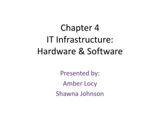 chapter 4 it infrastructure hardware software
